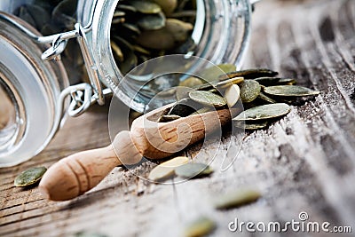 Pumpkin seeds Stock Photo