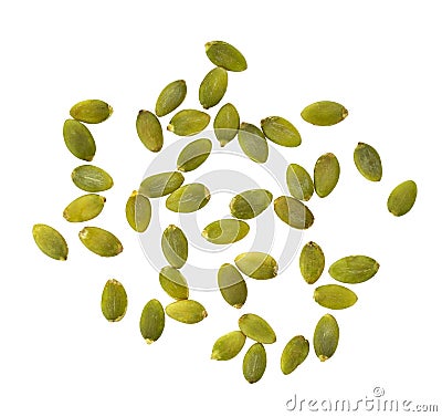 Pumpkin seeds isolated on white background Stock Photo