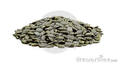 Pumpkin seeds isolated on white Stock Photo