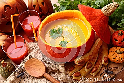 Pumpkin soup Stock Photo