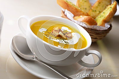 Pumpkin soup Stock Photo