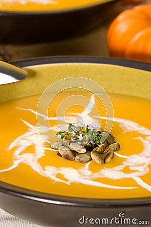 Pumpkin soup Stock Photo