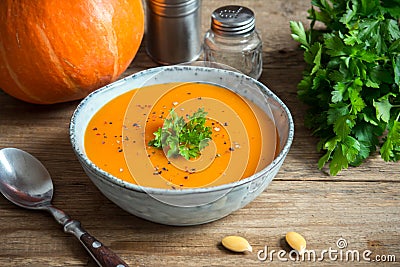 Pumpkin soup Stock Photo