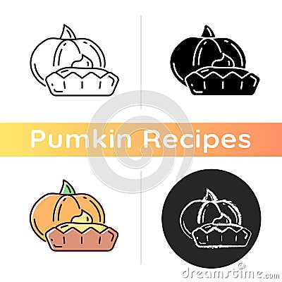 Pumpkin tartlet icon Vector Illustration