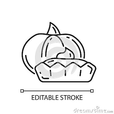 Pumpkin tartlet linear icon Vector Illustration