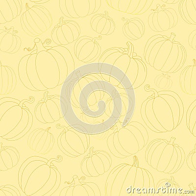 A seamless pattern with orange pumpkins arranged uniformly across the background. Halloween or Thanksgiving concept Vector Illustration