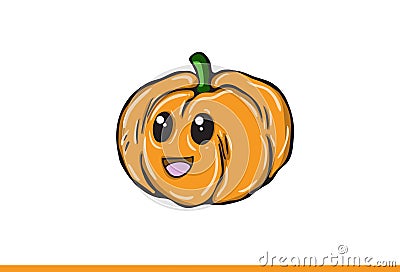 Pumpkin vector cartoon isolated on white background. Stock Photo