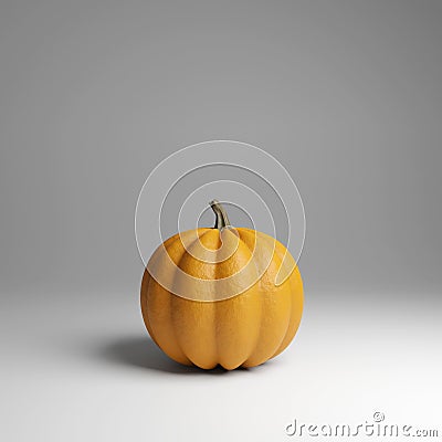 A Pumpkin on white background, 3d rendering Stock Photo
