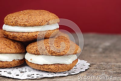 Pumpkin Whoopie Pies Stock Photo