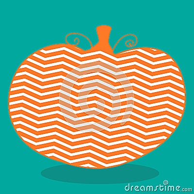 pumpkin zigzag thin orange 02 Vector Illustration