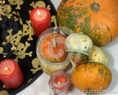 Pumpkins for Halloween. Good night, horror. Stock Photo