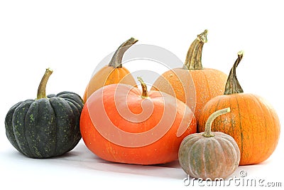 Pumpkins varieties Stock Photo