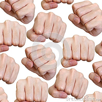 Punch fist pattern isolated Stock Photo