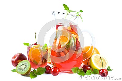 Punch with fruits Stock Photo