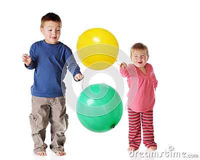 Punchball Siblings Stock Photo