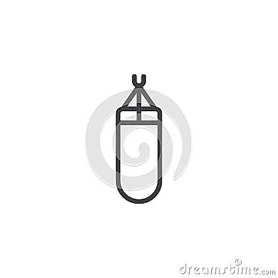 Punching Bag outline icon Vector Illustration