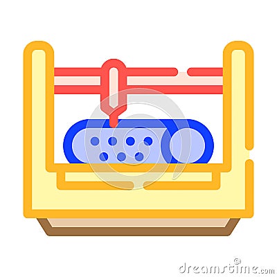 Punching and cutting pipes color icon vector illustration Vector Illustration