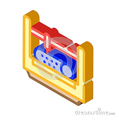 Punching and cutting pipes isometric icon vector illustration Vector Illustration