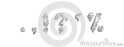 Punctuation marks comma point, an exclamation and interrogative, sing question. Vector Illustration
