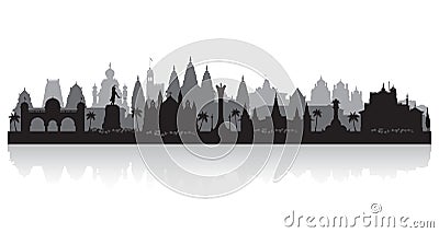 Pune India city skyline silhouette Vector Illustration