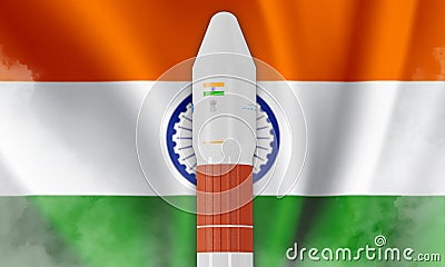 PUNE, INDIA, 2nd SEPTEMBER 2023. Aditya L1 isolated on Indian tricolor background. elements of this image furnished-by NASA and Cartoon Illustration