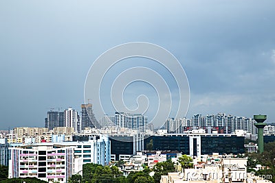 Aerial view of developing Pune City in Maharashtra, India Editorial Stock Photo