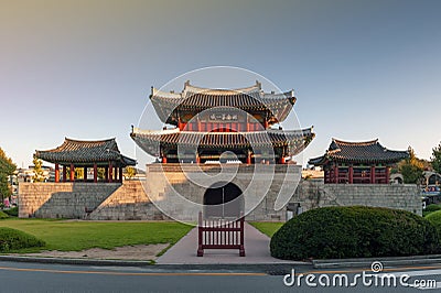 Pungnammun Gate, south gate of city wall of Jeonju remaining from Joseon Dynasty since 1768 in South Korea Stock Photo