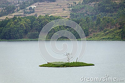 Punishment Island on Lake Bunyonyi Stock Photo