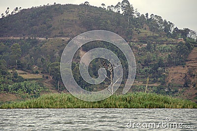 Punishment Island on Lake Bunyonyi Stock Photo