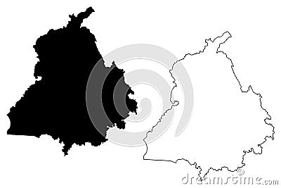 Punjab map vector Vector Illustration