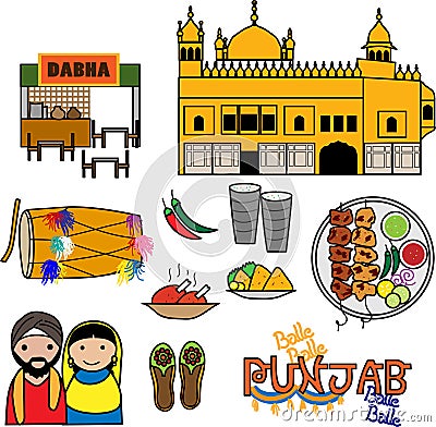 Punjab Vector icons Vector Illustration