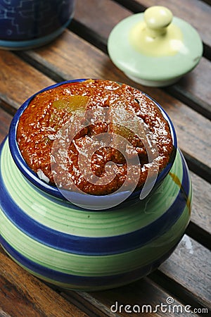 Punjabi Mango Pickle - An Indian Pickle Stock Photo