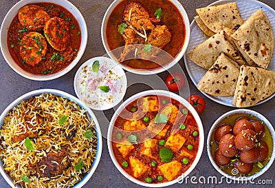 Punjabi non vegetarian main course Stock Photo