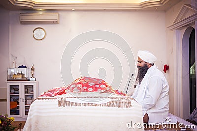 Punjabi Priests in Gurdwara Editorial Stock Photo