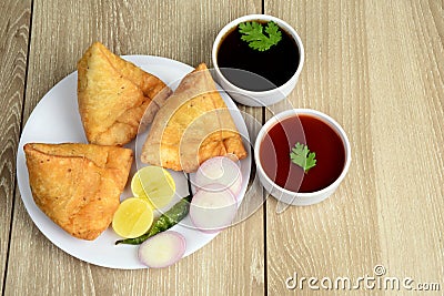 Punjabi Samosa, an Indian popular street food Stock Photo