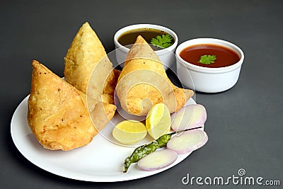 Punjabi Samosa, an Indian popular street food Stock Photo