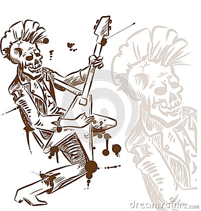 Punk rock guitarist Vector Illustration