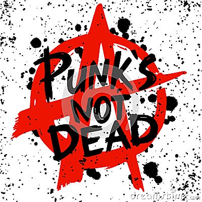 Punk rock set. Punks not dead words and design elements. vector illustration. Vector Illustration