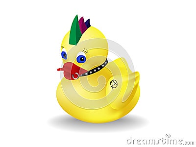 Punk rubber duck Stock Photo