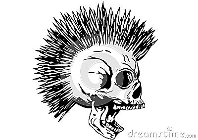 Punk skull with mohawk Vector Illustration