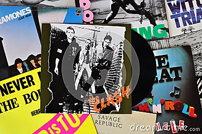 Punk vinyl records Editorial Stock Photo