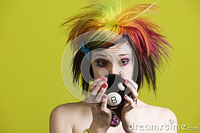 Punk woman with reading the future Stock Photo