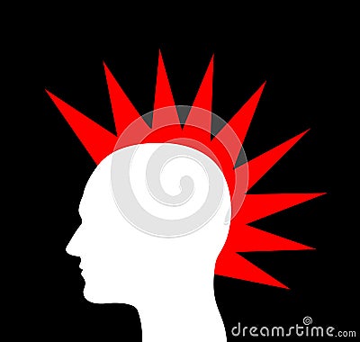 Punker with mohawk hairstyle Vector Illustration