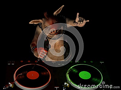 Punky Hog DJ Stock Photo