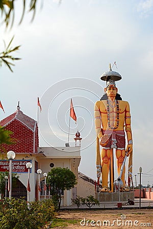 Punrasar Balaji temple with the giant Hanuman statue. Near Bikaner. Rajasthan. India Editorial Stock Photo