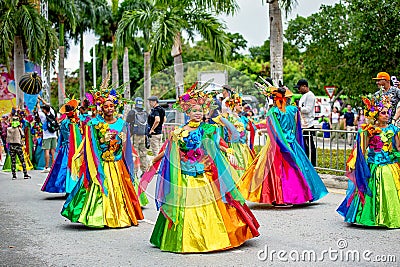 Annual carnival in Punta Cana. Editorial Stock Photo