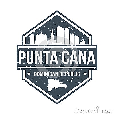 Punta Cana Dominican Republic Travel Stamp. Icon Skyline City Design Vector. Vector Illustration