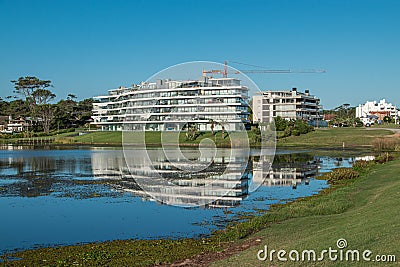 Lake reflection of a building Editorial Stock Photo