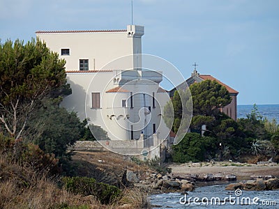 Punta Licosa - Palace and Chapel Granite Editorial Stock Photo