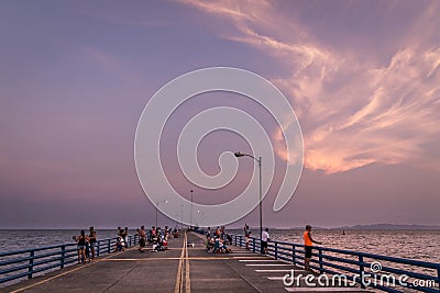 Puntarenas beach tourist pier attraction pacific of Costa Rica Editorial Stock Photo